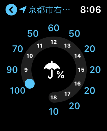 Apple Watch 降水確率