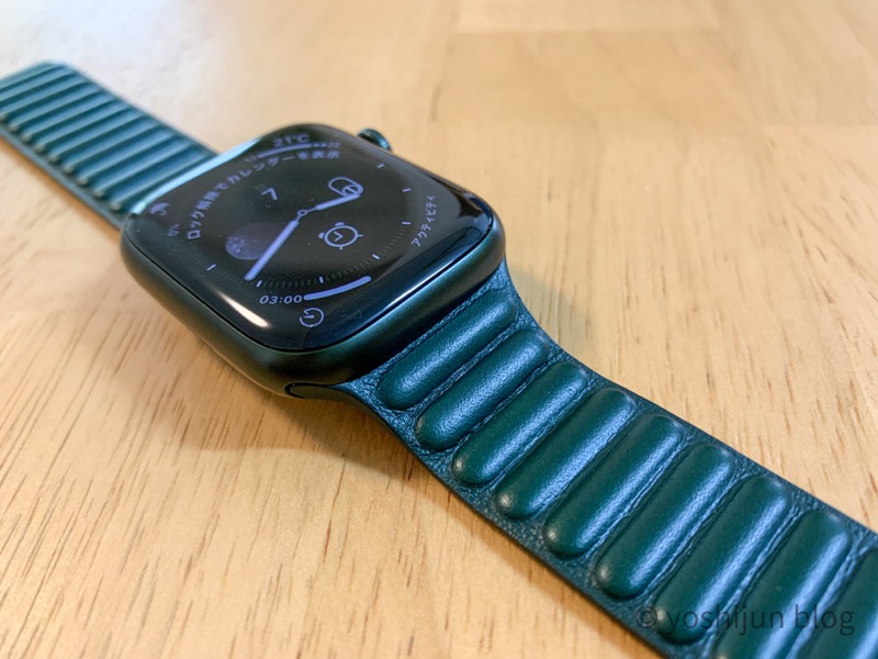 日本特注 Apple Watch 45mmケース用ミッドナイトレザーリンク - M/L 