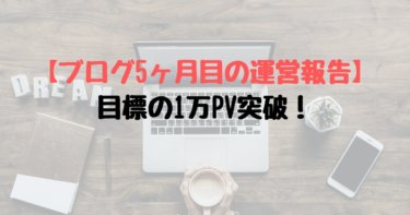 【ブログ5ヶ月目の運営報告】目標の1万PV突破！